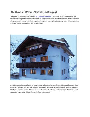 The Chalet At 11 East Ski Chalets In Obergurgl