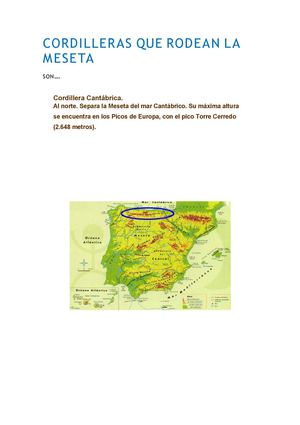 Cordilleras Que Rodean La Meseta Arancha