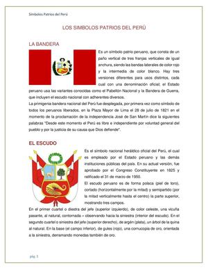 Artículo Sobre Los Símbolos Patrios Del Perú