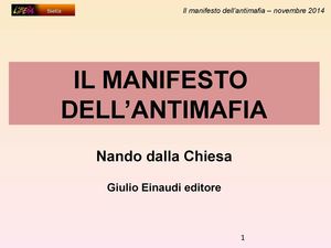 Manifesto Antimafia di Nando dalla Chiesa