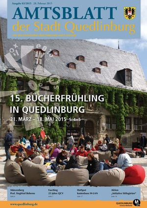Amtsblatt 03/2015 der Stadt Quedlinburg mit den Ortschaften Bad Suderode und Gernrode vom 28.02.2015