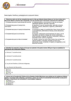 1 Examen Bases Legales, Filosóficas Y Pedagógicas De Educación Básica