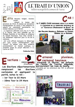 Bulletin municipal de la commune de Tauriac n°35