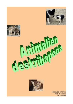 Animalien deskribapena