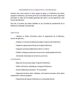 Conocimiento De La Biblioteca Y Sus Recursos