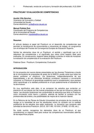 Niveles De Competencias Genericas Deusto