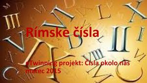 eTwinning projekt: Matematika okolo nás