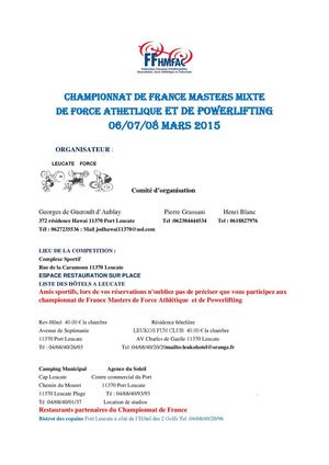 Championnats De France Master 2015