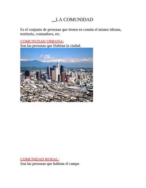 Comunidad Rural Y Urbana