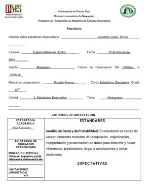 Plan Diario Histograma Manipulativo