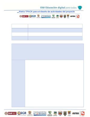 Matriz Tpack Para El Diseño De Actividades