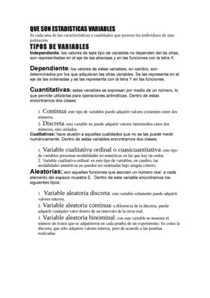 Variables Estadistica