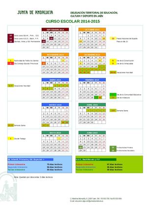 Calendario Escolar Curso 2014-15