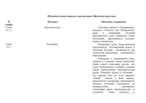 Объяснительная записка к презентации..