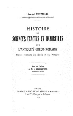 - Histoire Des Sciences Exactes Et Naturelles Dans L'antiquité Gallo Romaine 1924