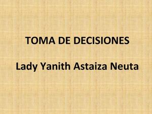 Toma De Decisiones