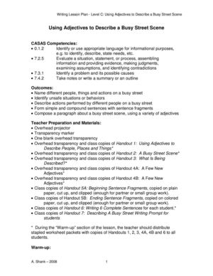 Writingc Using Adjectives Street Scene Stepbystep J