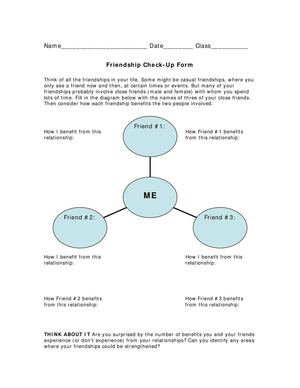Friendship Checkup Form