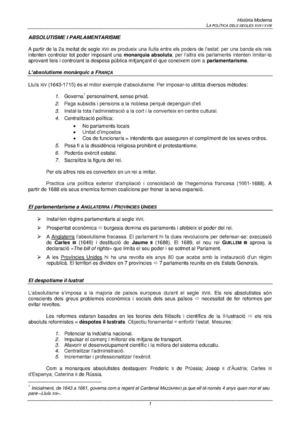 Absolutisme Parlamentarisme