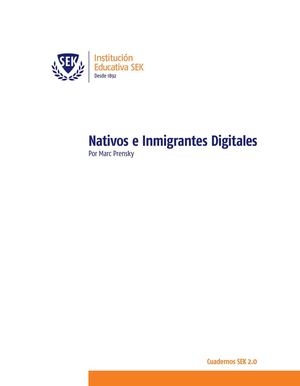 Nativos E Inmigrantes Digitales