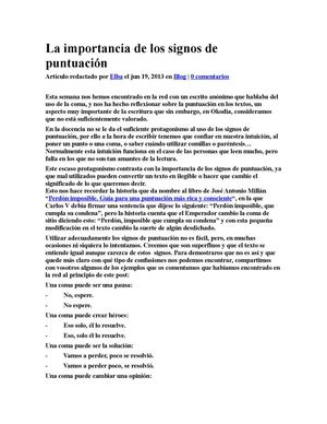 La Importancia De Los Signos De Puntuación