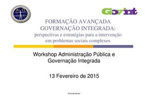 Administração Pública e Governação Integrada