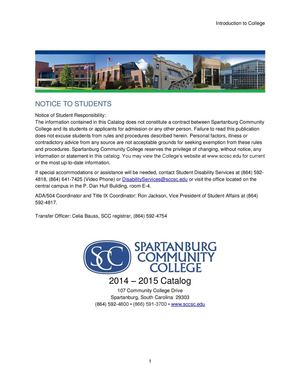 Spartanburg Community College 2014-2015 Catalog
