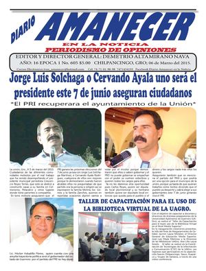 06 De Marzo Del 2015 Periodico Amanecer En L A Noticia