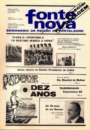 FONTE NOVA - Semanário da Região de Portalegre - Nª16 6 3 1985