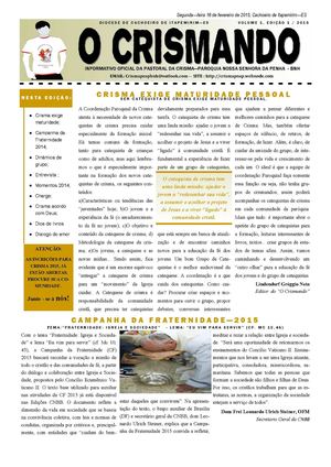 "O Crismando" - Informativo Oficial da Pastoral da Crisma