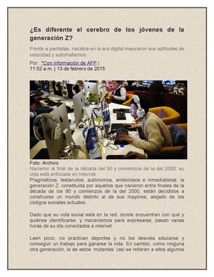 Es Diferente El Cerebro De Los Jóvenes De La Generación Z