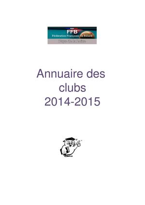 Annuaire des Clubs 2014 2015