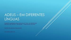 Adeus Em Diferentes Linguas Ce Alquerubim