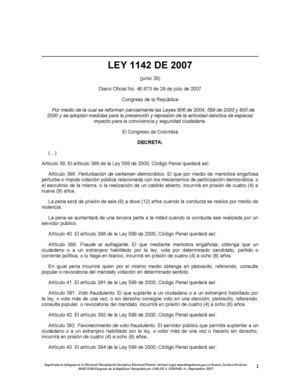 Ley 1142 De 2007