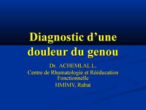 Diagnostic Dâ€™une Douleur Du Genou