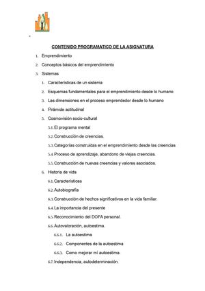 Contenido Programatico De Emprendimiento 1