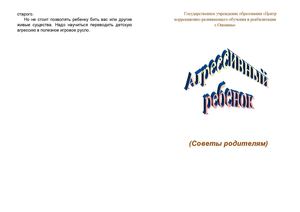 Агрессивный ребенок.