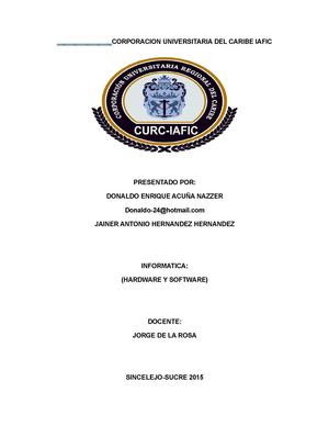 Trabajo De Informatica Hardware Y Software