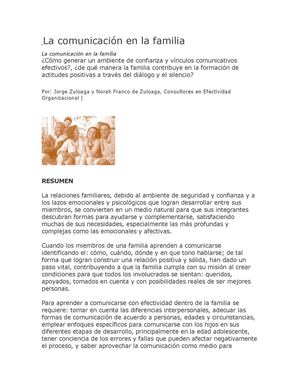 Comunicacion Entorno Familiar