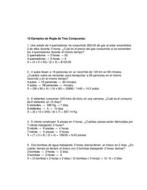 10 Ejemplos De Regla De Tres Compuesta Nancy