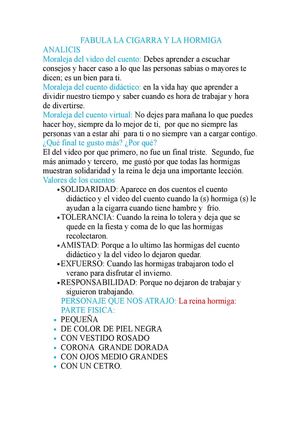 La Cigarra Y La Hormiga