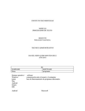Instituto Tecnisistemas Procesador De Texto Actividad 2