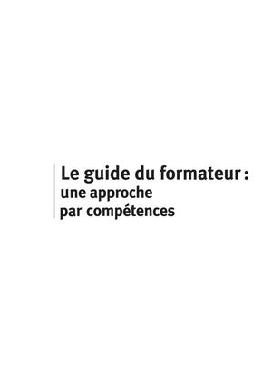 Le Guide Du Formateur
