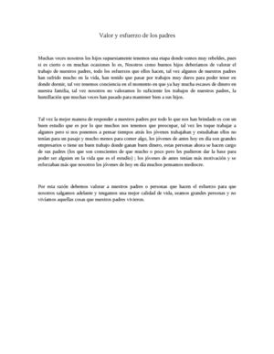 Valor Y Esfuerzo De Los Padres