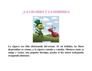 La Cigarra Y La Hormiga