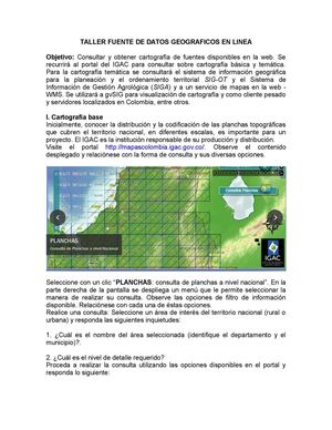 Taller Fuente De Datos Geograficos En Linea