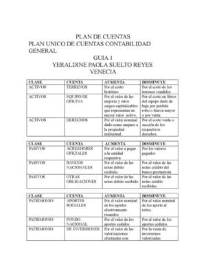 Taller Cuentas Y Plan Unico De Cuentas