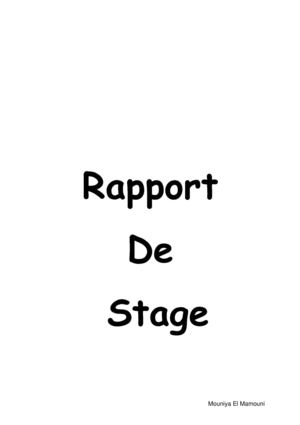 Rapport De Stage Bank Al Maghrib