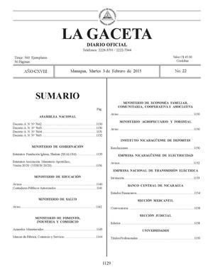 22 Gaceta, Martes 3 De Febrero 2015