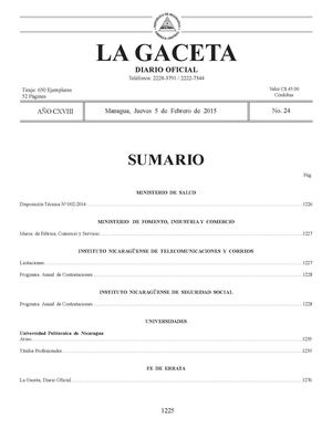 24 Gaceta, Jueves 5 De Febrero 2015